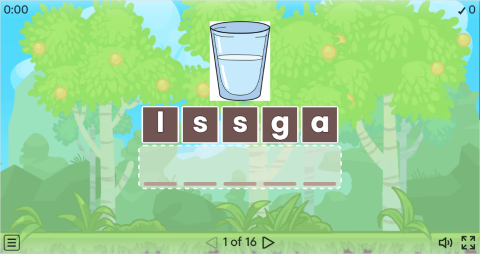 Containers Vocabulary ESL Interactive Anagram