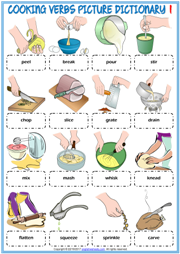 Cooking Verbs ESL Printable Picture Dictionary For Kids