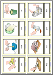 Cooking Verbs ESL Printable Vocabulary Learning Cards