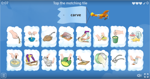 Cooking Verbs ESL Interactive Find The Match Worksheet