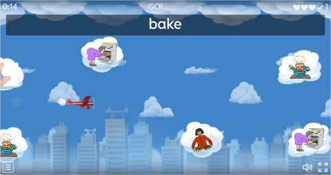 Cooking Verbs ESL Vocabulary Airplane Game