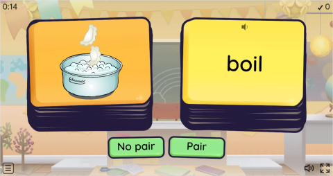 Cooking Verbs ESL Pair or No Pair Worksheet