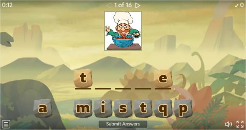 Cooking Verbs Interactive Spell The Word Worksheet