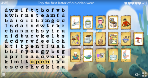 Cooking Verbs ESL Interactive Wordsearch Puzzle