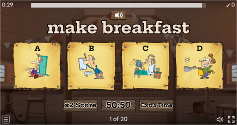 Daily Routines ESL Interactive Vocabulary Quiz Show