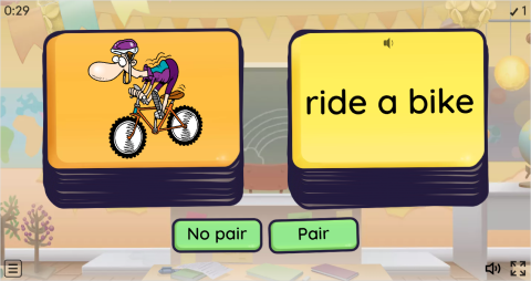 Daily Routines ESL Pair or No Pair Worksheet