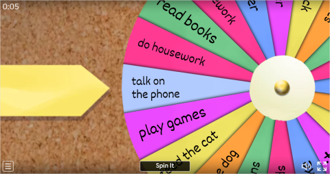 Daily Routines ESL Interactive Spin The Wheel Worksheet