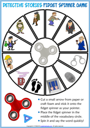 Detective Stories ESL Printable Fidget Spinner Game For Kids