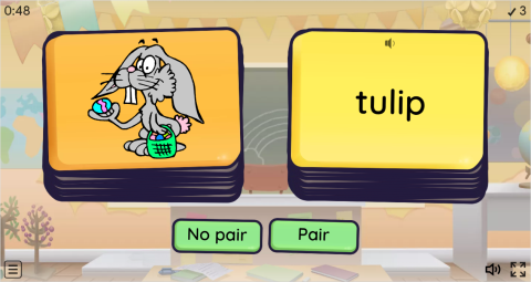 Easter ESL Vocabulary Pair or No Pair Worksheet