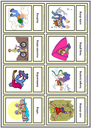 Extreme Sports ESL Printable Vocabulary Learning Cards