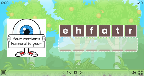Family Members Vocabulary ESL Interactive Anagram