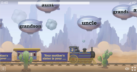 Family Members ESL Vocabulary Balloon Pop Game