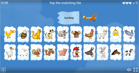 Farm Animals ESL Interactive Find The Match Worksheet