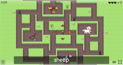 Farm Animals ESL Vocabulary Maze Chase Game