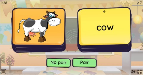 Farm Animals ESL Vocabulary Pair or No Pair Worksheet