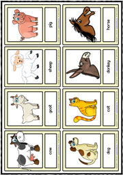 Farm Animals ESL Printable Vocabulary Learning Cards