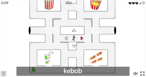 Fast Food ESL Vocabulary Maze Chase Game