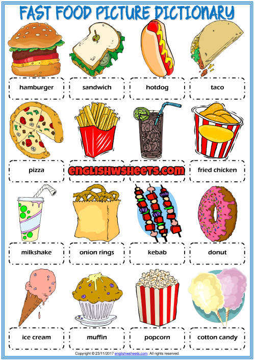 fast-food-esl-printable-picture-dictionary-worksheet-for-kids