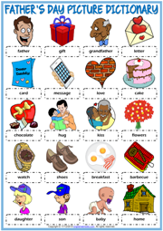 Father's Day ESL Picture Dictionary Worksheet For Kids