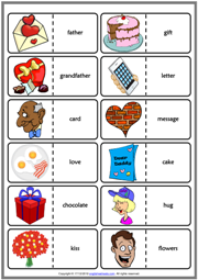 Father's Day ESL Printable Dominoes Game For Kids