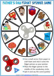 Father's Day ESL Printable Fidget Spinner Game