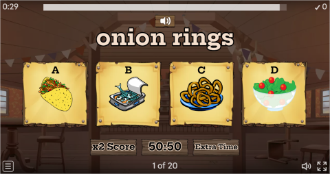 Food and Drinks ESL Interactive Vocabulary Quiz Show