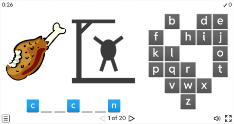 Food and Drinks ESL Interactive Hangman Game