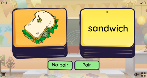 Food and Drinks ESL Pair or No Pair Worksheet