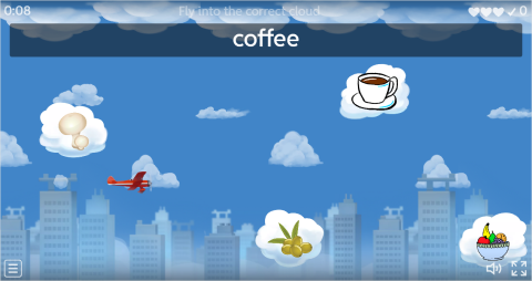 Food and Drinks ESL Vocabulary Airplane Game