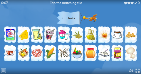 Food and Drinks Interactive Find The Match Worksheet