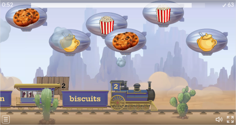 Food and Drinks ESL Vocabulary Balloon Pop Game