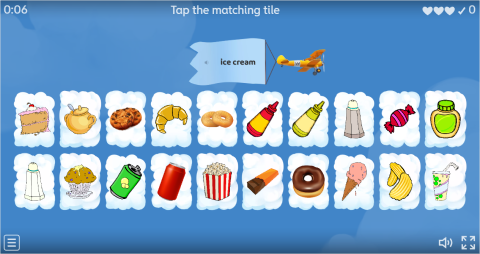 Food and Drinks Interactive Find The Match Worksheet