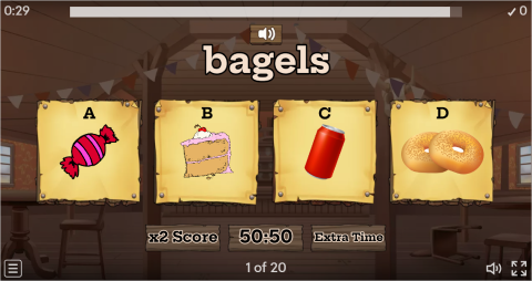 Food and Drinks ESL Interactive Vocabulary Quiz Show