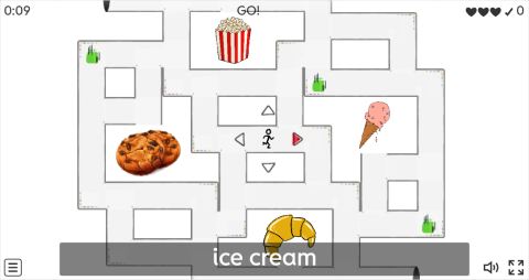 Food and Drinks ESL Vocabulary Maze Chase Game