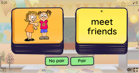 Free Time Activities ESL Pair or No Pair Worksheet