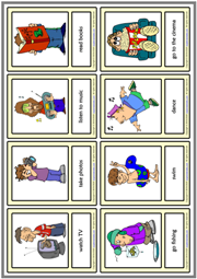 Free Time Activities ESL Vocabulary Learning Cards