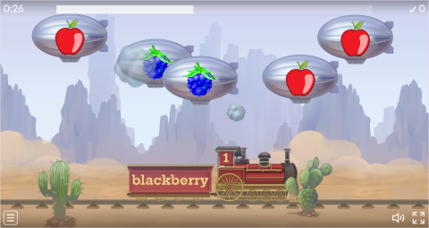 Fruits ESL Vocabulary Balloon Pop Game