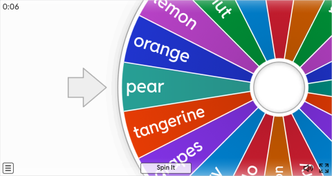 Fruits ESL Interactive Spin The Wheel Worksheet