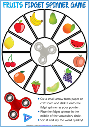 Fruits ESL Printable Fidget Spinner Game For Kids