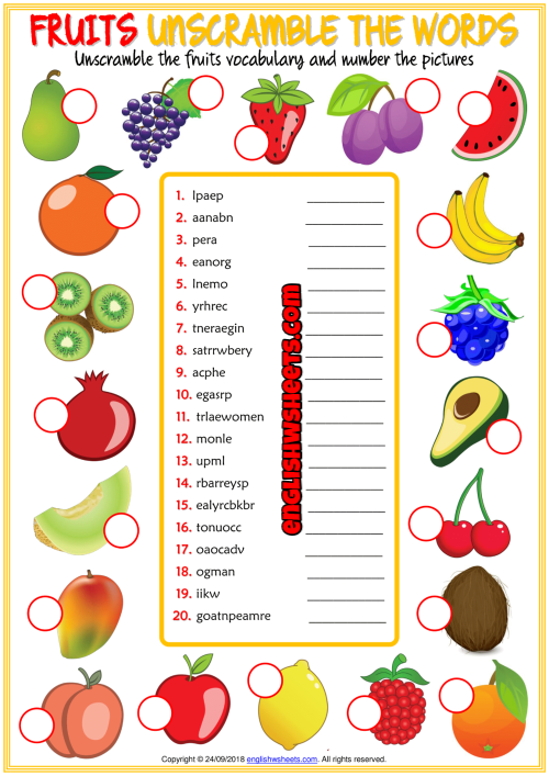 fruits-esl-printable-unscramble-the-words-worksheet