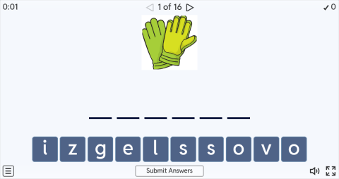 Gardening Tools Interactive Spell The Word Worksheet