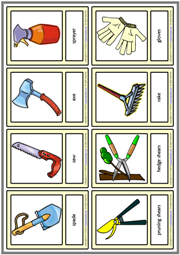 Gardening Tools ESL Printable Vocabulary Learning Cards
