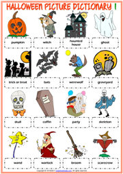 Halloween ESL Printable Picture Dictionary For Kids