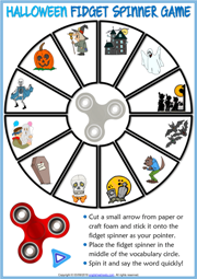 Halloween ESL Printable Fidget Spinner Game For Kids