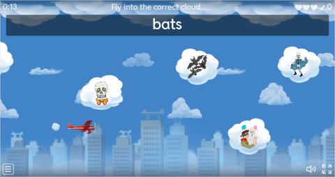 Halloween ESL Vocabulary Airplane Game
