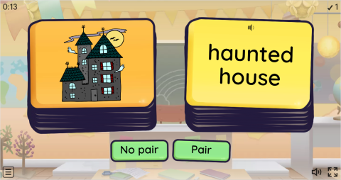 Halloween ESL Pair or No Pair Worksheet