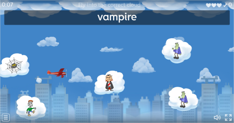 Halloween ESL Vocabulary Airplane Game