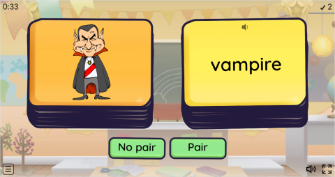Halloween ESL Pair or No Pair Worksheet