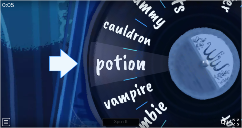 Halloween ESL Interactive Spin The Wheel Worksheet