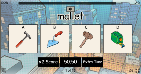 Hand Tools ESL Interactive Vocabulary Quiz Show